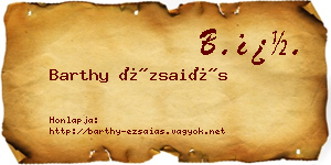 Barthy Ézsaiás névjegykártya